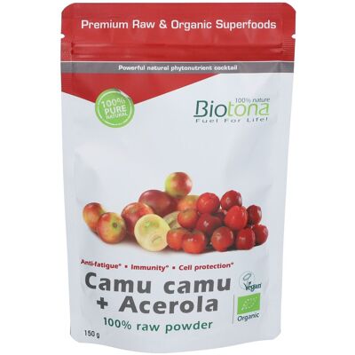 Biotona Camu Camu + Acerola Superaliment Végan - 150g - Publicité Biotona Camu Camu + Acerola Superaliment Végan - 150g - Publicité