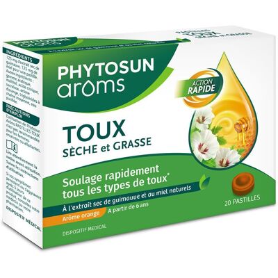 Phytosun Arôms PHYTOSUN AROMS â Pastilles Toux Sèche & Grasse Naturel Action Rapide : Soulage Tous Les Types De 20 Comprimé(S) À Sucer pc(s) - Publicité Phytosun Arôms PHYTOSUN AROMS â Pastilles Toux Sèche & Grasse Naturel Action Rapide : Soulage Tous Les Types De 20 Comprimé(S) À Sucer pc(s) - Publicité