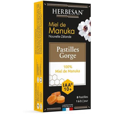Pastilles Miel de Manuka Herbesan IAA10+ - Gorge - Publicité Pastilles Miel de Manuka Herbesan IAA10+ - Gorge - Publicité