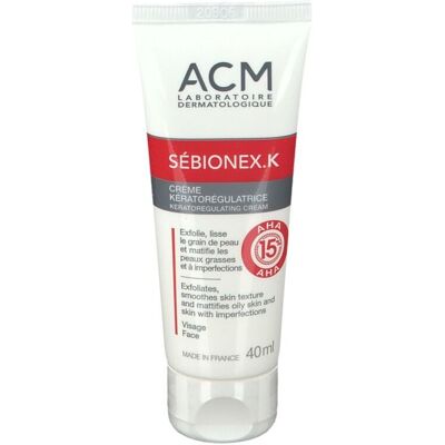 ACM SÉBIONEX.K Crème Kératorégulatrice Visage 40 ml - Publicité ACM SÉBIONEX.K Crème Kératorégulatrice Visage 40 ml - Publicité