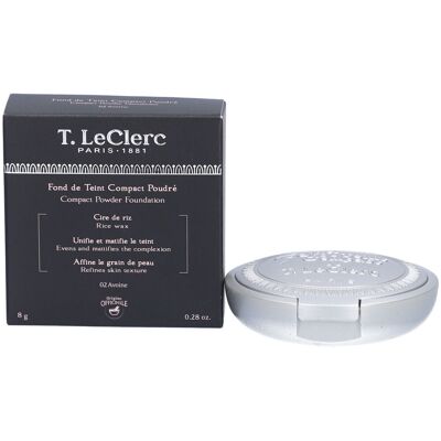 T.LeClerc Fond de Teint Compact Poudré Avoine 02 Maquillage 8 g - Publicité T.LeClerc Fond de Teint Compact Poudré Avoine 02 Maquillage 8 g - Publicité
