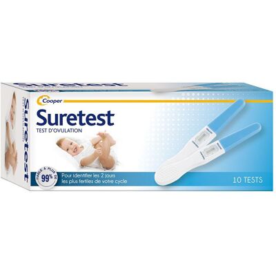 SURETEST - Test d'ovulation Pour identifier les 2 jours plus fertiles de votre cycle Autotest Boîte 10 tests Test(S) pc(s) - Publicité SURETEST - Test d'ovulation Pour identifier les 2 jours plus fertiles de votre cycle Autotest Boîte 10 tests Test(S) pc(s) - Publicité