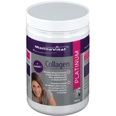 Mannavital Collagen Platinum - Collagène Marin avec Vitamine C - 306g - Publicité Mannavital Collagen Platinum - Collagène Marin avec Vitamine C - 306g - Publicité