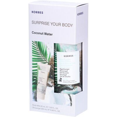 Korres Coffret Surprise your Body Eau de Noix Coco Lait corporel + Gel douche Lotion(S) 250+40 ml - Publicité Korres Coffret Surprise your Body Eau de Noix Coco Lait corporel + Gel douche Lotion(S) 250+40 ml - Publicité