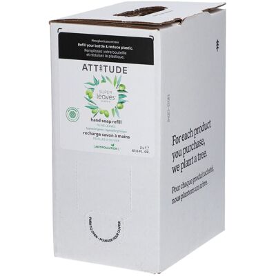 Attitude Super Leaves Savon Mains aux Feuilles d'Olivier Refill 2 l savon - Publicité Attitude Super Leaves Savon Mains aux Feuilles d'Olivier Refill 2 l savon - Publicité