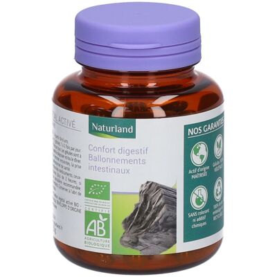 Charbon Végétal Activé Bio Naturland - 60 Gélules - Publicité Charbon Végétal Activé Bio Naturland - 60 Gélules - Publicité