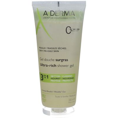 Gel Douche Surgras A-Derma - Peau sèche - Publicité Gel Douche Surgras A-Derma - Peau sèche - Publicité