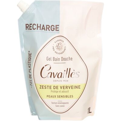 Roge Cavailles Cavaillès Recharge Gel Bain Douche Zeste de Verveine 1000 ml - Publicité Roge Cavailles Cavaillès Recharge Gel Bain Douche Zeste de Verveine 1000 ml - Publicité