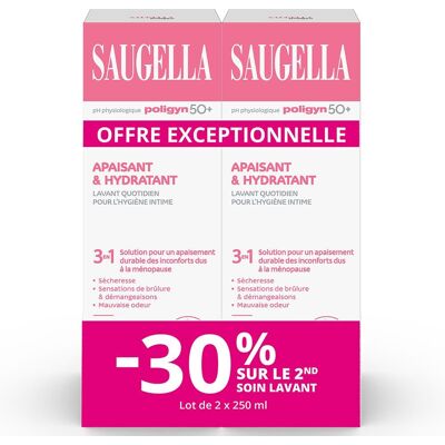 Saugella Poligyn 50+ Apaisant & Hydratant Soin lavant Intime Produit(S) Nettoyant(S) 500 ml - Publicité Saugella Poligyn 50+ Apaisant & Hydratant Soin lavant Intime Produit(S) Nettoyant(S) 500 ml - Publicité