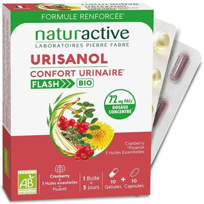 PDM to be maintained Naturactive Urisanol Confort Urinaire Flash Bio Emballage(S) Combi 20 pc(s) - Publicité PDM to be maintained Naturactive Urisanol Confort Urinaire Flash Bio Emballage(S) Combi 20 pc(s) - Publicité