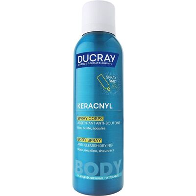 Ducray Keracnyl Spray corps asséchant anti-boutons 150 ml - Publicité Ducray Keracnyl Spray corps asséchant anti-boutons 150 ml - Publicité
