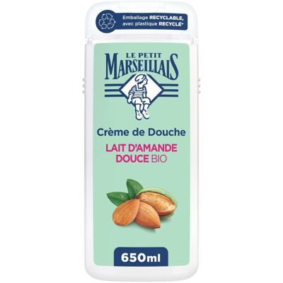 Le Petit Marseillais Crème de Douche Extra Douce Lait D’Amande BIO Gel 650 ml - Publicité Le Petit Marseillais Crème de Douche Extra Douce Lait D’Amande BIO Gel 650 ml - Publicité