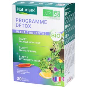 Naturland Programme Détox 3en1 Bio 30 Ampoules - Complément alimentaire - Publicité Naturland Programme Détox 3en1 Bio 30 Ampoules - Complément alimentaire - Publicité