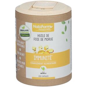 Huile de Foie de Morue Nat&Form - 200 capsules - Publicité Huile de Foie de Morue Nat&Form - 200 capsules - Publicité