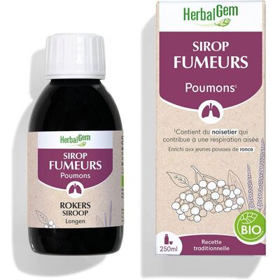 Sirop Bio Fumeurs HerbalGem - Soutien Respiratoire - 250ml - Publicité Sirop Bio Fumeurs HerbalGem - Soutien Respiratoire - 250ml - Publicité