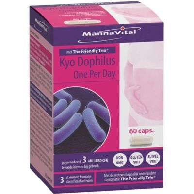 Mannavital Kyo Dophilus - Soutient la flore digestive - 60 Capsules - Publicité Mannavital Kyo Dophilus - Soutient la flore digestive - 60 Capsules - Publicité