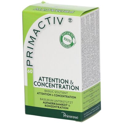 Primrose Primactiv - Capsules Attention & Concentration - 60 pcs - Publicité Primrose Primactiv - Capsules Attention & Concentration - 60 pcs - Publicité