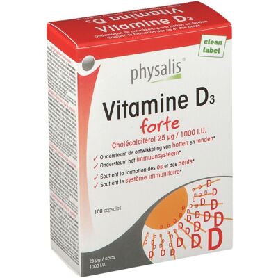Physalis D3 Forte 100 Capsules - Santé Osseuse & Immunité - Publicité Physalis D3 Forte 100 Capsules - Santé Osseuse & Immunité - Publicité