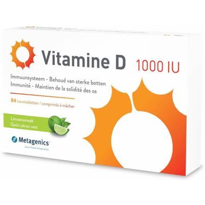 Metagenics Vitamine D 1000IU - 84 comprimés à croquer - Publicité Metagenics Vitamine D 1000IU - 84 comprimés à croquer - Publicité