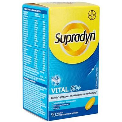Supradyn Modèle 50+ Vitalité avec Ginseng - Multivitamines 90 Comprimés - Publicité Supradyn Modèle 50+ Vitalité avec Ginseng - Multivitamines 90 Comprimés - Publicité