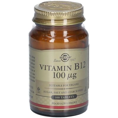Solgar Vitamine B12 100µg comprimés (100 pcs.) - Publicité Solgar Vitamine B12 100µg comprimés (100 pcs.) - Publicité