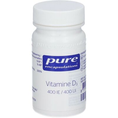 Pure Encapsulations Vitamine D3 400 UI Capsule(S) 60 pc(s) - Publicité Pure Encapsulations Vitamine D3 400 UI Capsule(S) 60 pc(s) - Publicité