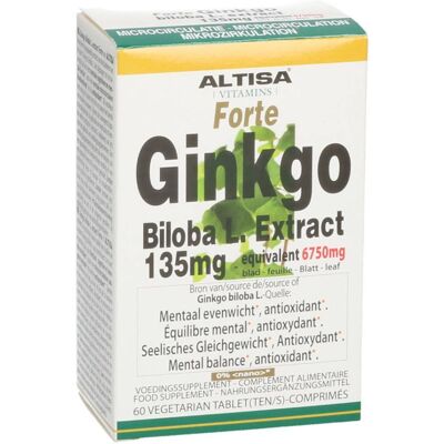 Altisa Ginkgo Biloba 135mg Forte - Complément alimentaire - Publicité Altisa Ginkgo Biloba 135mg Forte - Complément alimentaire - Publicité