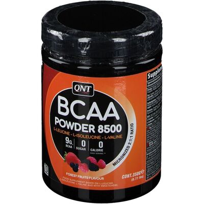 QNT BCAA 8500 - Poudre d'acides aminés pour énergie et récupération - 350g - Publicité QNT BCAA 8500 - Poudre d'acides aminés pour énergie et récupération - 350g - Publicité