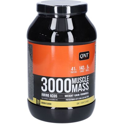QNT 3000 Masse Musculaire Poudre de Protéines - Banane - Publicité QNT 3000 Masse Musculaire Poudre de Protéines - Banane - Publicité