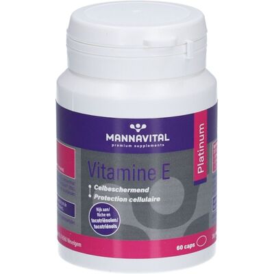 MannaVital Vitamine E Platinum - Capsules - 60 pcs - Publicité MannaVital Vitamine E Platinum - Capsules - 60 pcs - Publicité