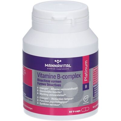 Mannavital Complexe de Vitamines B Platinum - Énergie, fatigue, cerveau et système nerveux - Publicité Mannavital Complexe de Vitamines B Platinum - Énergie, fatigue, cerveau et système nerveux - Publicité