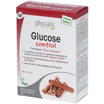 Physalis Contrôle de la Glucose - Cannelle, Chrome, Gymnema - 30 Comprimés - Publicité Physalis Contrôle de la Glucose - Cannelle, Chrome, Gymnema - 30 Comprimés - Publicité