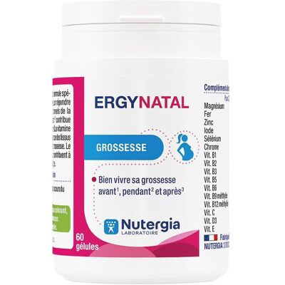 Nutergia Ergynatal 60 Capsules - Vitamines & Minéraux Prénatals - Publicité Nutergia Ergynatal 60 Capsules - Vitamines & Minéraux Prénatals - Publicité