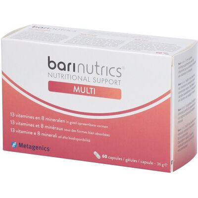 Metagenics Bvba Multi - Soutien nutritionnel pré et post-chirurgie bariatrique 60 capsules - Publicité Metagenics Bvba Multi - Soutien nutritionnel pré et post-chirurgie bariatrique 60 capsules - Publicité