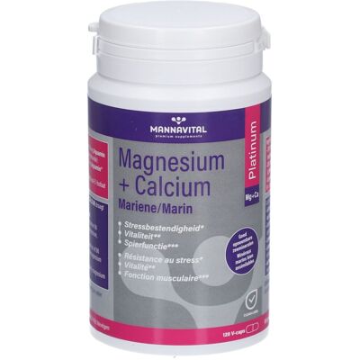 MannaVital Magnésium marin + Calcium Platinum Capsule(S) 120 pc(s) - Publicité MannaVital Magnésium marin + Calcium Platinum Capsule(S) 120 pc(s) - Publicité