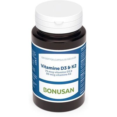 BONUSAN Vitamine D3 & K2 Capsule(S) 120 pc(s) - Publicité BONUSAN Vitamine D3 & K2 Capsule(S) 120 pc(s) - Publicité