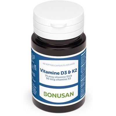 BONUSAN Vitamine D3 & K2 Capsule(S) 60 pc(s) - Publicité BONUSAN Vitamine D3 & K2 Capsule(S) 60 pc(s) - Publicité