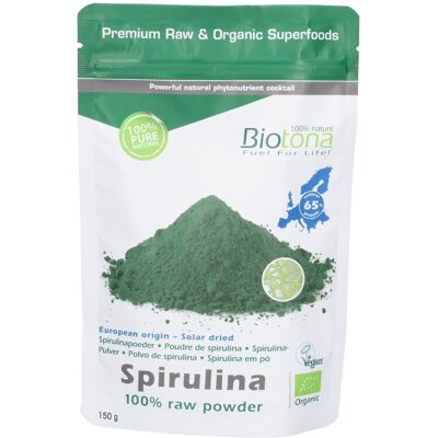 Biotona Spiruline Raw Powder Poudre 150 g - Publicité Biotona Spiruline Raw Powder Poudre 150 g - Publicité
