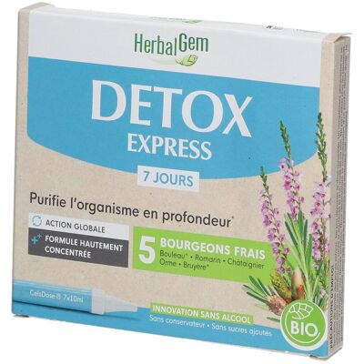 HERBALGEM - Detox Express 7 Jours Purifie L'Organisme En Profondeur Complément Alimentaire Gemmothérapie Formule Hautement Concentrée Action Globale 5 Bourgeons Frais Bio 7x10ml Goutte(S) Orale(S) 7x10 ml - Publicité HERBALGEM - Detox Express 7 Jours Purifie L'Organisme En Profondeur Complément Alimentaire Gemmothérapie Formule Hautement Concentrée Action Globale 5 Bourgeons Frais Bio 7x10ml Goutte(S) Orale(S) 7x10 ml - Publicité