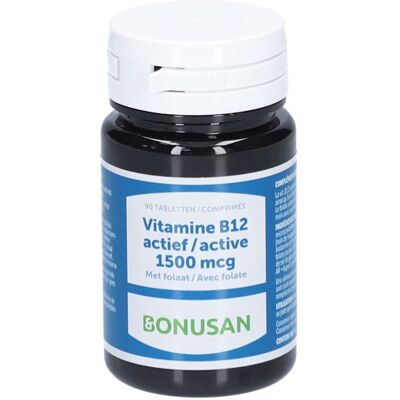 Bonusan Vitamine B12 Active 1500 mcg Capsule(S) 90 pc(s) - Publicité Bonusan Vitamine B12 Active 1500 mcg Capsule(S) 90 pc(s) - Publicité
