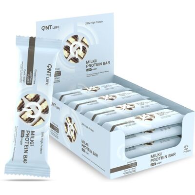 QNT Barre protéinée milkii Flocons de noix coco 12x60 g - Publicité QNT Barre protéinée milkii Flocons de noix coco 12x60 g - Publicité