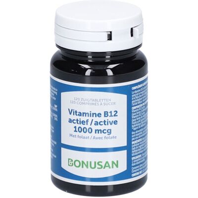 Bonusan Vitamine B12 Active 1000 mcg Capsule(S) 120 pc(s) - Publicité Bonusan Vitamine B12 Active 1000 mcg Capsule(S) 120 pc(s) - Publicité