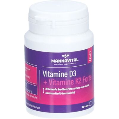 Mannavital Vitamine D3 + K2 Capsule(S) 90 pc(s) - Publicité Mannavital Vitamine D3 + K2 Capsule(S) 90 pc(s) - Publicité
