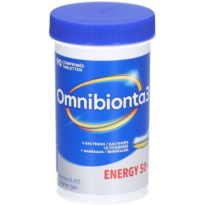 Procter & Gamble Omnibionta 3 Énergie 50+ Multivitamines avec B12, C, Zinc, Fer - Publicité Procter & Gamble Omnibionta 3 Énergie 50+ Multivitamines avec B12, C, Zinc, Fer - Publicité
