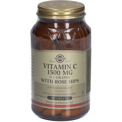 Solgar Vitamine C 1500 mg avec églantier comprimés (90 pcs) - Publicité Solgar Vitamine C 1500 mg avec églantier comprimés (90 pcs) - Publicité