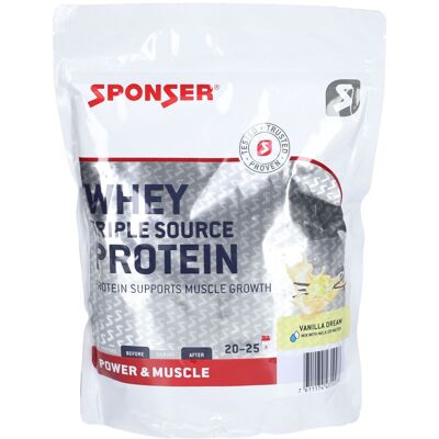 Sponser Whey Triple Source Protein Vanille Poudre 500 g - Publicité Sponser Whey Triple Source Protein Vanille Poudre 500 g - Publicité