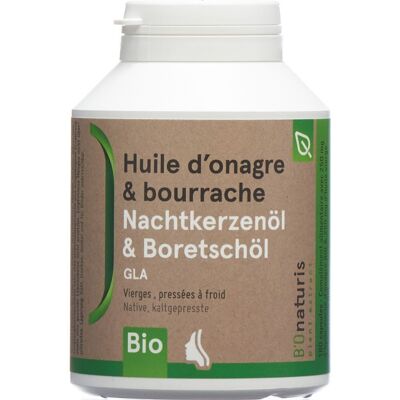 BIONATURIS Huile Onagre + Bourrache 500 mg Bio Capsule(S) 180 pc(s) - Publicité BIONATURIS Huile Onagre + Bourrache 500 mg Bio Capsule(S) 180 pc(s) - Publicité