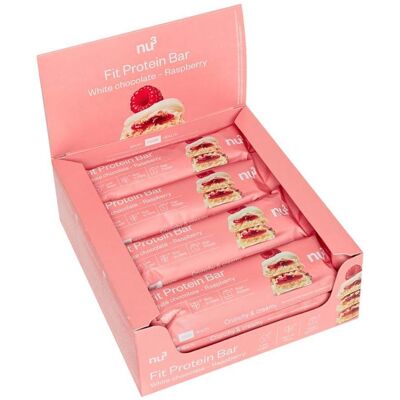 nu3 Fit Protein Bar Chocolat Blanc Framboise Barre 12x55 g - Publicité nu3 Fit Protein Bar Chocolat Blanc Framboise Barre 12x55 g - Publicité