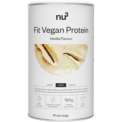 nu3 Protéine Fit Vegan Vanille Poudre 450 g - Publicité nu3 Protéine Fit Vegan Vanille Poudre 450 g - Publicité