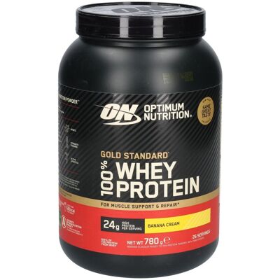 Optimum Nutrition Gold Standard 100% Whey Protein Powder Banana Cream Poudre 780 g - Publicité Optimum Nutrition Gold Standard 100% Whey Protein Powder Banana Cream Poudre 780 g - Publicité